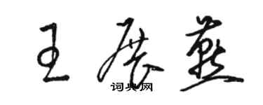 駱恆光王展燕草書個性簽名怎么寫