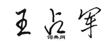 駱恆光王占軍行書個性簽名怎么寫