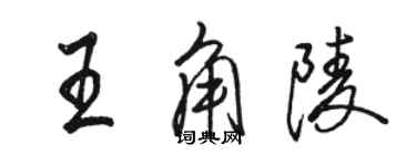 駱恆光王角陵行書個性簽名怎么寫