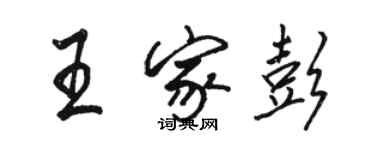 駱恆光王家彭行書個性簽名怎么寫