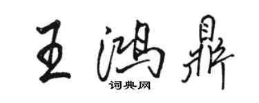 駱恆光王鴻鼎行書個性簽名怎么寫