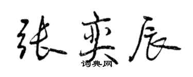 曾慶福張奕辰行書個性簽名怎么寫