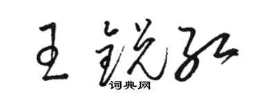 駱恆光王銳紅草書個性簽名怎么寫