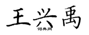 丁謙王興禹楷書個性簽名怎么寫