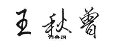 駱恆光王秋曾行書個性簽名怎么寫
