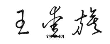 駱恆光王愛旗草書個性簽名怎么寫