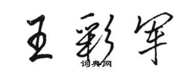 駱恆光王彩軍行書個性簽名怎么寫