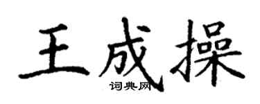 丁謙王成操楷書個性簽名怎么寫