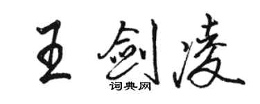 駱恆光王劍凌行書個性簽名怎么寫