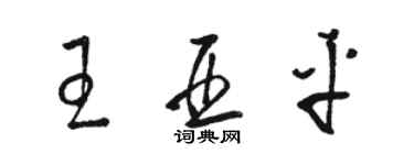 駱恆光王亞平草書個性簽名怎么寫