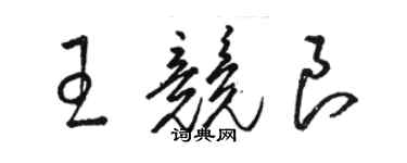 駱恆光王競良草書個性簽名怎么寫