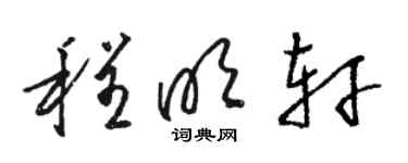 駱恆光程明軒草書個性簽名怎么寫