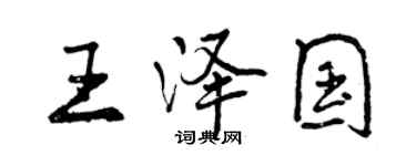 曾慶福王澤國行書個性簽名怎么寫