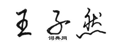 駱恆光王子然行書個性簽名怎么寫