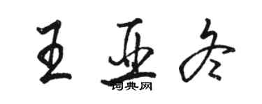 駱恆光王亞冬行書個性簽名怎么寫