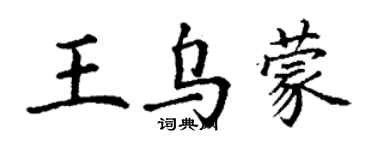 丁謙王烏蒙楷書個性簽名怎么寫
