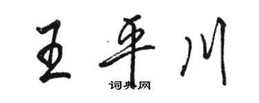 駱恆光王平川行書個性簽名怎么寫