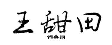 曾慶福王甜田行書個性簽名怎么寫