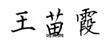 何伯昌王苗霞楷書個性簽名怎么寫