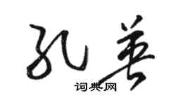 駱恆光孔英草書個性簽名怎么寫