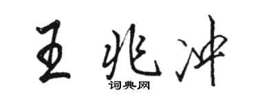 駱恆光王兆沖行書個性簽名怎么寫