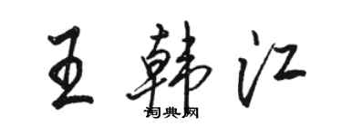駱恆光王韓江行書個性簽名怎么寫