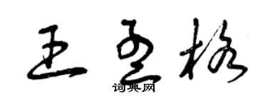 曾慶福王孟格草書個性簽名怎么寫