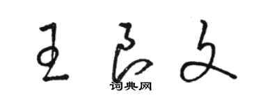 駱恆光王良文草書個性簽名怎么寫