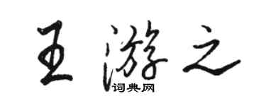 駱恆光王游之行書個性簽名怎么寫