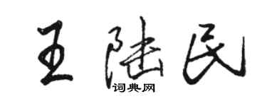 駱恆光王陸民行書個性簽名怎么寫