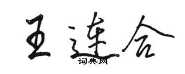 駱恆光王連合行書個性簽名怎么寫