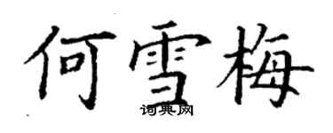 丁謙何雪梅楷書個性簽名怎么寫