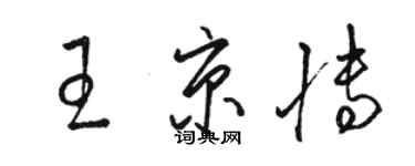 駱恆光王京博草書個性簽名怎么寫