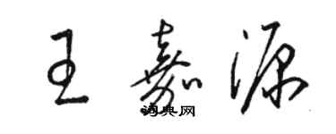 駱恆光王嘉源草書個性簽名怎么寫