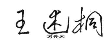 駱恆光王述桐草書個性簽名怎么寫