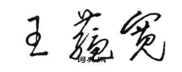 駱恆光王蘊寬草書個性簽名怎么寫