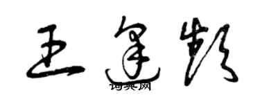 曾慶福王逢頻草書個性簽名怎么寫