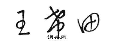 駱恆光王希田草書個性簽名怎么寫