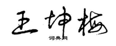 曾慶福王坤梅草書個性簽名怎么寫