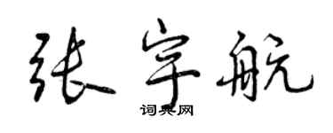 曾慶福張宇航行書個性簽名怎么寫