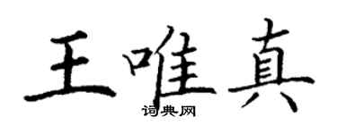 丁謙王唯真楷書個性簽名怎么寫