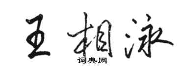 駱恆光王相泳行書個性簽名怎么寫