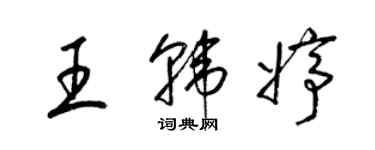 梁錦英王韓婷草書個性簽名怎么寫