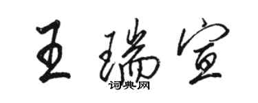 駱恆光王瑞宣行書個性簽名怎么寫