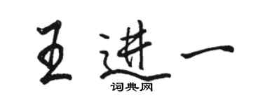 駱恆光王進一行書個性簽名怎么寫