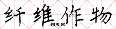 周炳元纖維作物楷書怎么寫