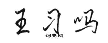 駱恆光王習嗎行書個性簽名怎么寫