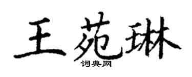 丁謙王苑琳楷書個性簽名怎么寫