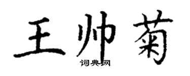 丁謙王帥菊楷書個性簽名怎么寫