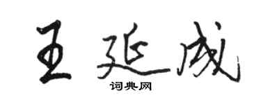 駱恆光王延成行書個性簽名怎么寫